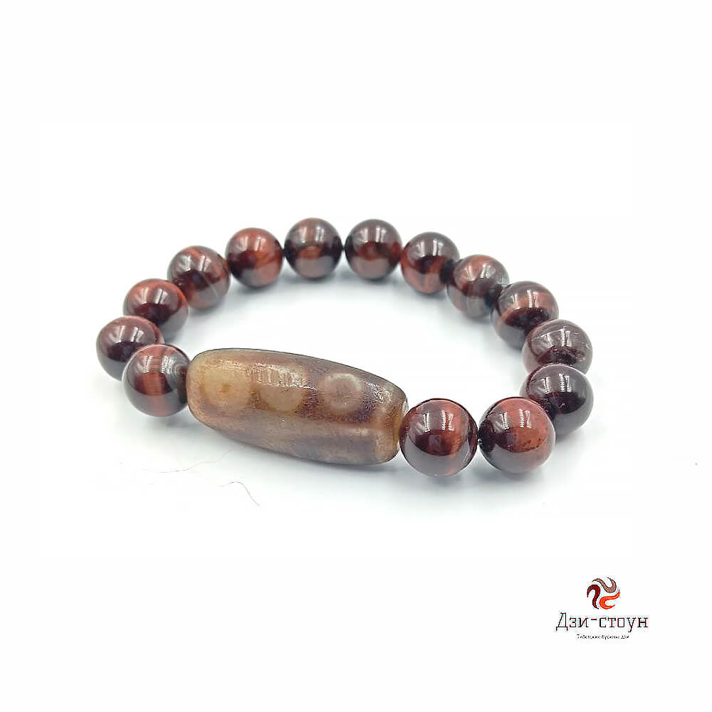 Tibetan Dzi Bead “9 Eyes” — Bracelet