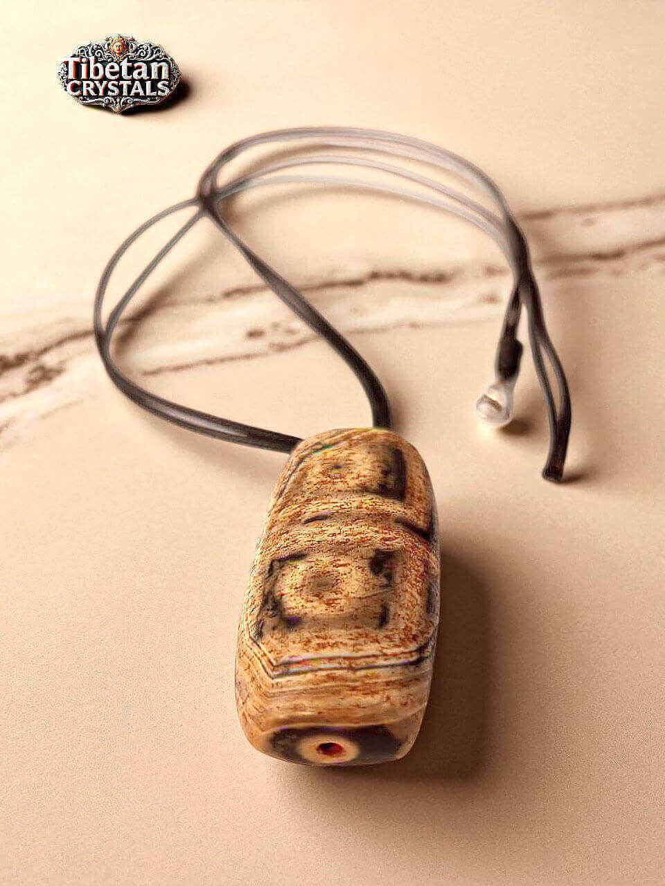 Tibetan Dzi Bead Pendant – Four Eyes Dzi