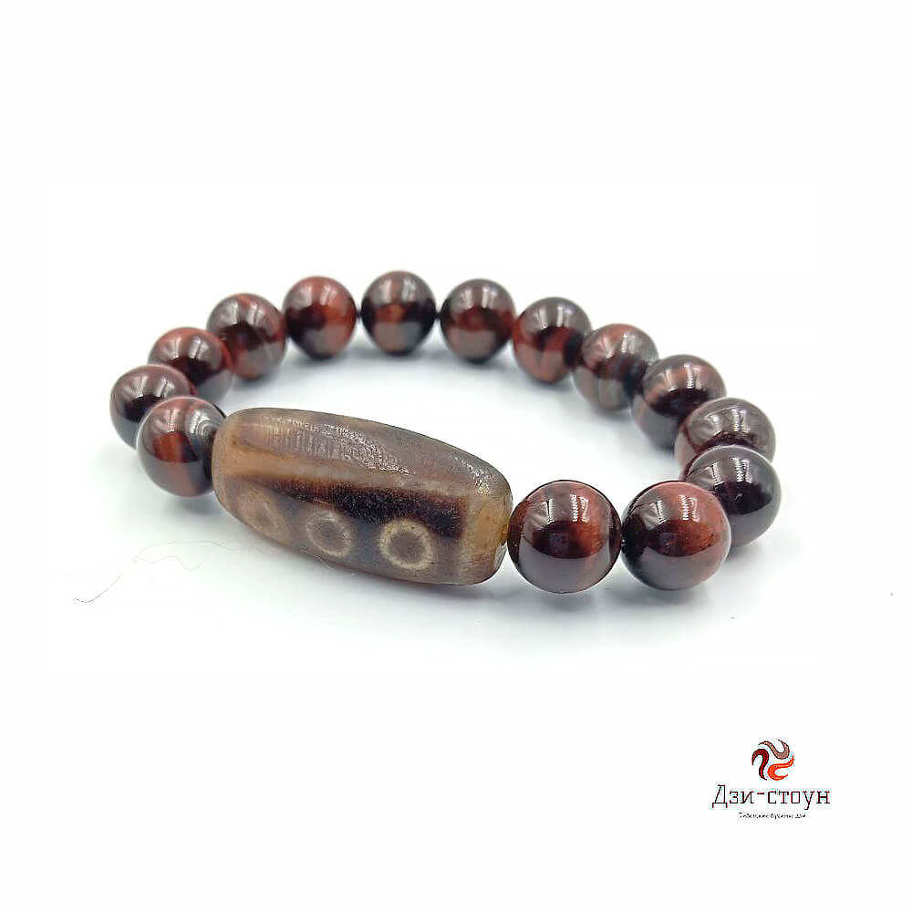 Tibetan Dzi Bead “9 Eyes” — Bracelet