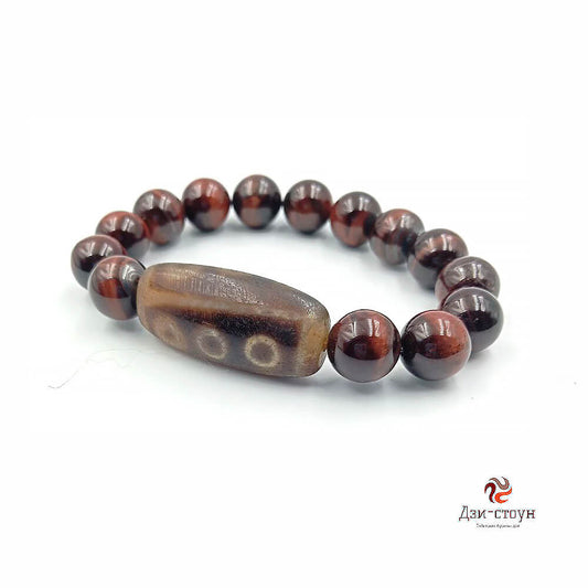 Tibetan Dzi Bead “9 Eyes” — Bracelet