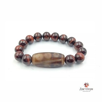 Tibetan Dzi Bead “9 Eyes” — Bracelet