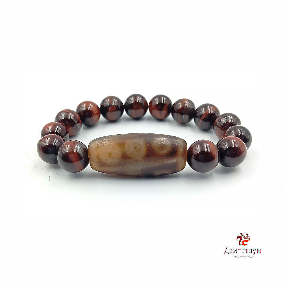 Tibetan Dzi Bead “9 Eyes” — Bracelet