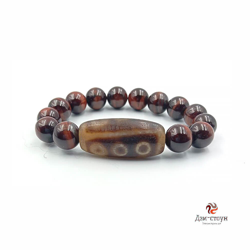 Tibetan Dzi Bead “9 Eyes” — Bracelet