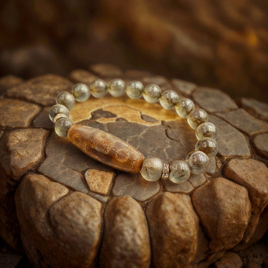 Tibetan Dzi Bead “9 Eyes” — Bracelet